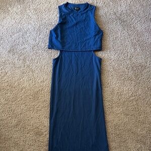 Topshop Chic Cutout Blue Dress